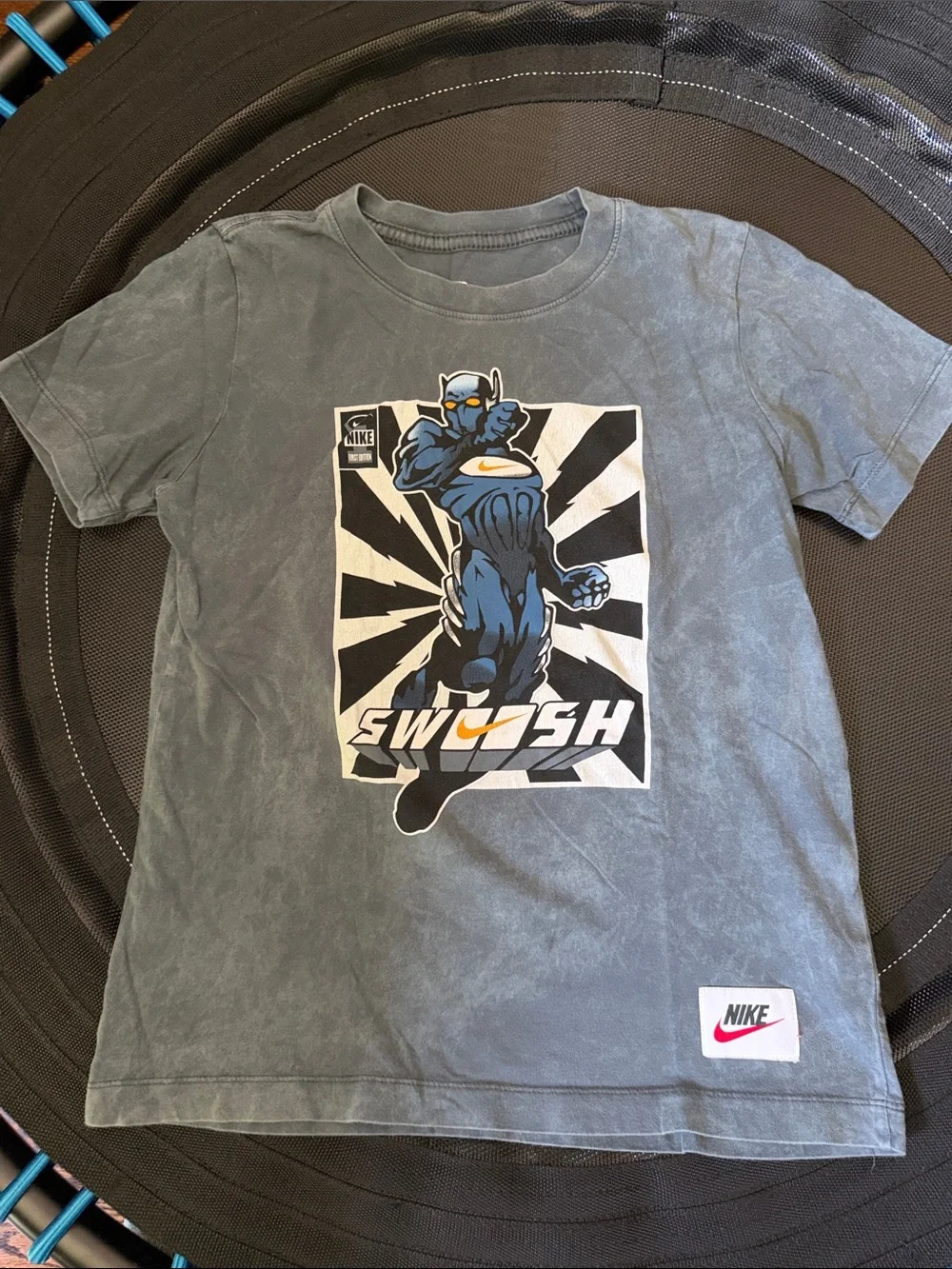 Nike Gray Graphic 'Swoosh' Short Sleeve T-Shirt